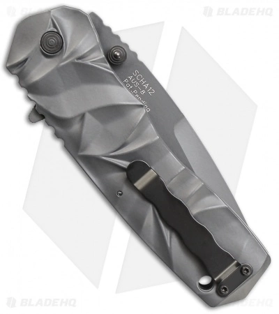 Schrade MAGIC Dual Action Spring Assisted Knife Gray (3.375" Gray Serr) SCHA12S - Image 2