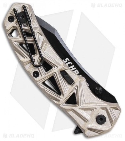 Schrade Shizzle MAGIC Spring Assisted Knife Champagne (3.375" Black) - Image 2