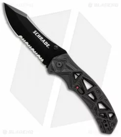 Schrade Shizzle MAGIC Spring Assisted Knife Black (3.375" Black Serr)