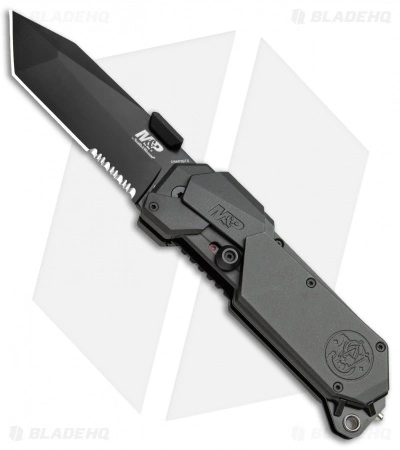 Smith & Wesson M&P M.A.G.I.C. Tanto Spring Assisted Knife (3.625" Black Serr)