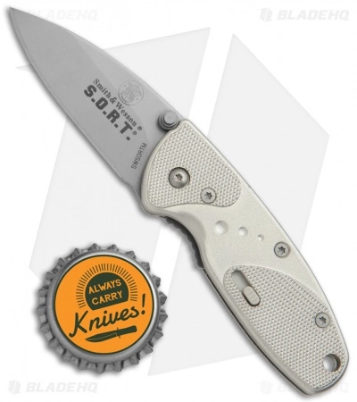 Smith & Wesson Medium S.O.R.T. Spring Assisted Knife Champagne (2" Bead Blast) - Image 4