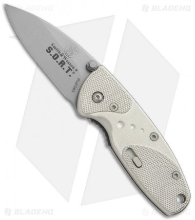 Smith & Wesson Medium S.O.R.T. Spring Assisted Knife Champagne (2" Bead Blast)