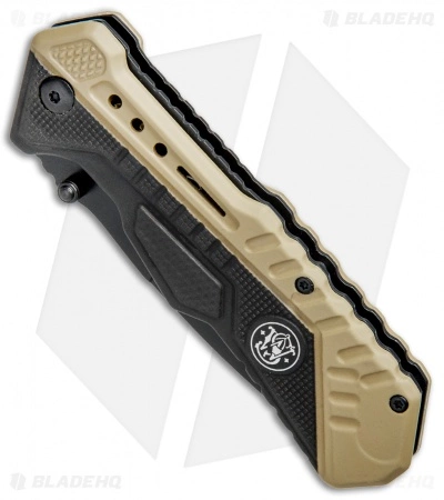 Smith & Wesson Spring Assisted Knife Black & Tan (3.3" Black) 1084302 - Image 2