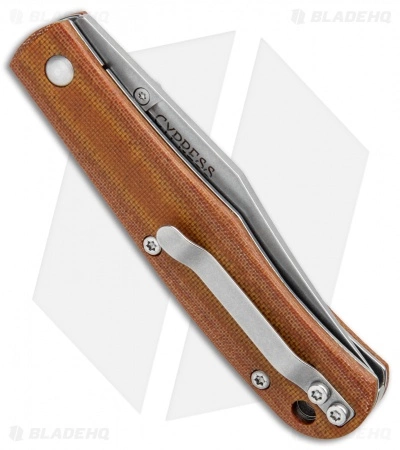 Smith & Sons Cypress Trapper Liner Lock Knife Natural Micarta (3.38" Stonewash) - Image 3
