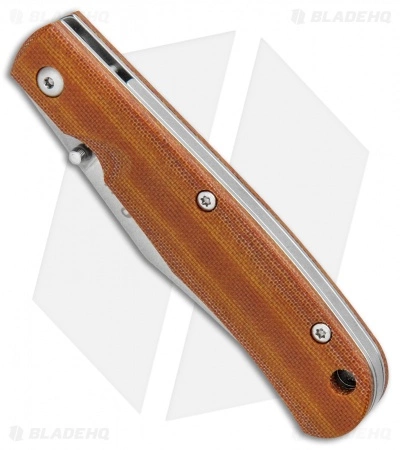 Smith & Sons Cypress Trapper Liner Lock Knife Natural Micarta (3.38" Stonewash) - Image 2