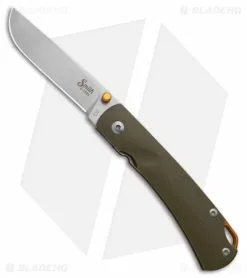 Smith And Sons Smith & Sons OX Liner Lock Knife OD Green G-10/Gold Accents (3" Stonewash D2)