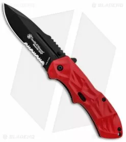 Smith & Wesson Black Ops 3 Red A/O Knife (3.35" Black Serr) SWNKD
