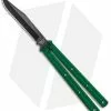 Squid Industries Krake Raken Bowie V2.5 Balisong Knife Green (4.5" Inked)