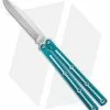 DoneSquid Industries Krake Raken V2.5 Bowie Balisong Knife Dual-Tone Teal (4.5")