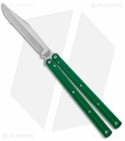 Squid Industries Krake Raken Bowie V2.5 Balisong Green (4.5" Satin)