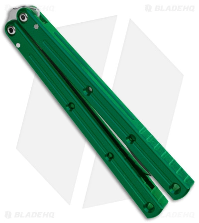 Squid Industries Krake Raken Bowie V2.5 Balisong Green (4.5" Satin) - Image 3