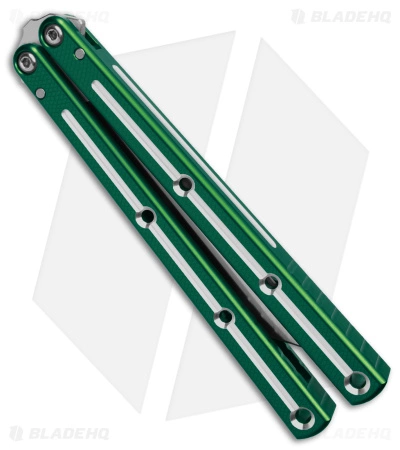 Squid Industries Krake Raken Tanto V2.5 Balisong Knife Dual Tone Green (4.5") - Image 2