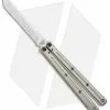 Squid Industries Krake Raken V2 Balisong Butterfly Knife Silver (4.5" Satin)