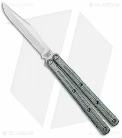 Squid Industries Krake Raken Bowie V2.5 Balisong Knife Gunmetal (4.5" Satin)