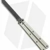 Squid Industries Krake Raken Tanto V2 Balisong Knife Matte Silver (4.5" Acid)