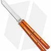 Squid Industries Krake Raken Tanto V2.5 Balisong Knife Dual Tone Orange (4.5")