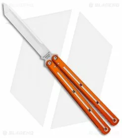 Squid Industries Krake Raken Tanto V2.5 Balisong Knife Dual Tone Orange (4.5")