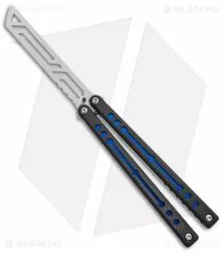 Squid Industries Nautilus Butterfly Balisong Trainer V2 Blue/Black (2.5" Satin)