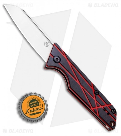 StatGear LEDGE Slip Joint Knife Black + Red G10 (2.625" Satin D2) - Image 4