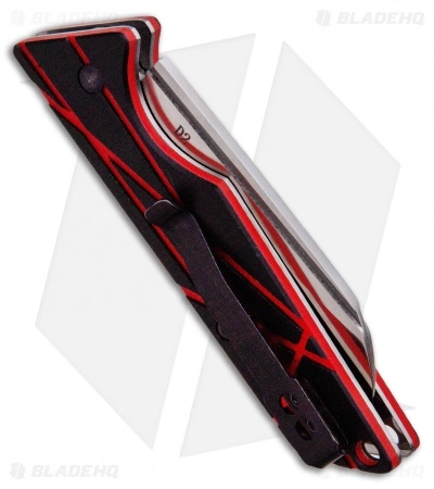 StatGear LEDGE Slip Joint Knife Black + Red G10 (2.625" Satin D2) - Image 3