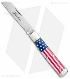 Great Eastern Cutlery GEC #49 Tidioute Freedom Liberty Pocket Knife Flag Acrylic (2.61" Satin)
