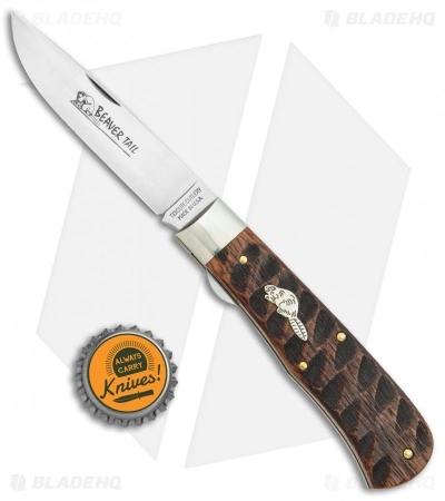 Great Eastern Cutlery GEC #23 Pioneer Trapper Knife 4.5" Liner Lock Brazilian Cherry Beaver Tail - Image 4