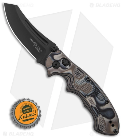 Viking Tactics Patriot Bar Lock Knife Brown Lava G-10 (3.1" Black) - Image 4