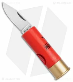 Winchester Shotgun Shell Slip Joint Knife Red Polymer (1.83" Satin)