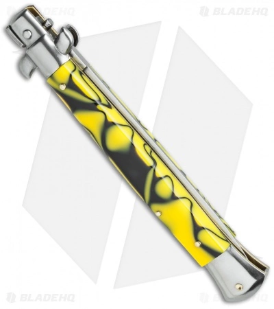 SKM AB 11" Italian Stiletto Automatic Knife Killer Bee (5" Satin Dagger) - Image 2