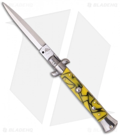 SKM AB 9" Italian Stiletto Automatic Knife Killer Bee (4" Satin Dagger)