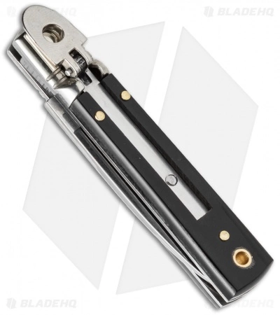 AKC Classic 6" Lever Lock Automatic Italian Knife Dark Horn (2.5" Polish) F17 - Image 2