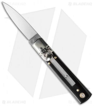 AKC Classic 6" Lever Lock Automatic Italian Knife Dark Horn (2.5" Polish) F17