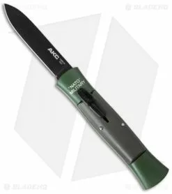 AKC 007 Concord NATO Military OTF Automatic Knife Green/Gray (2.75" Black Flat)