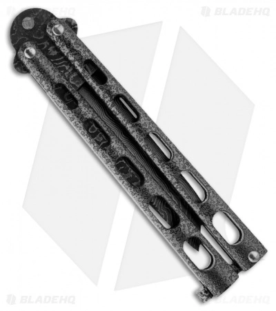 Bear & Son Bear Butterfly Knife Large Tanto Damascus Blade (4" Plain) 114AD - Image 2