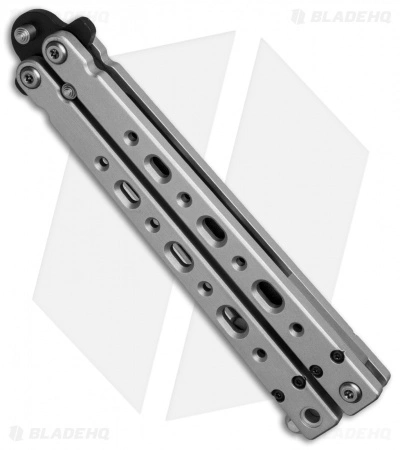 Bear OPS Bear Song V Butterfly Knife Gray Aluminum (4.38" Black) B-500-B - Image 2