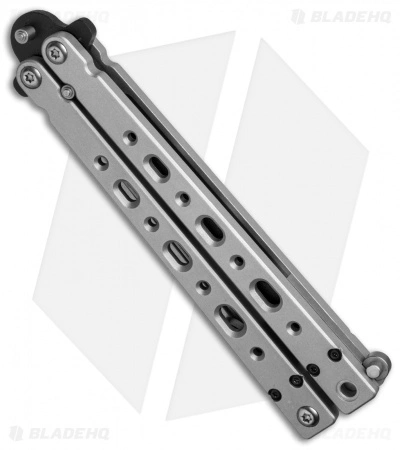 Bear OPS Bear Song V Butterfly Knife Gray Aluminum (4.38" Black) B-500-B - Image 3