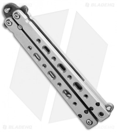 Bear Ops Damascus Dagger Butterfly Knife Silver (4.5" Damascus) B-500-LD-36008 - Image 2