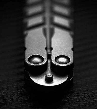 BRS ALT Alpha Beast Balisong Butterfly Knife Titanium (4.5" Stonewash) - Image 7