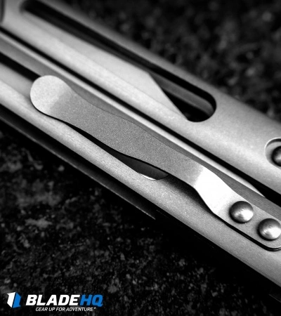 BRS Alpha Beast Infinity Balisong Butterfly Knife Titanium (4.5" Stonewash) - Image 8