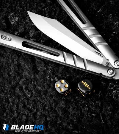 BRS Alpha Beast Infinity Balisong Butterfly Knife Titanium (4.5" Stonewash) - Image 4