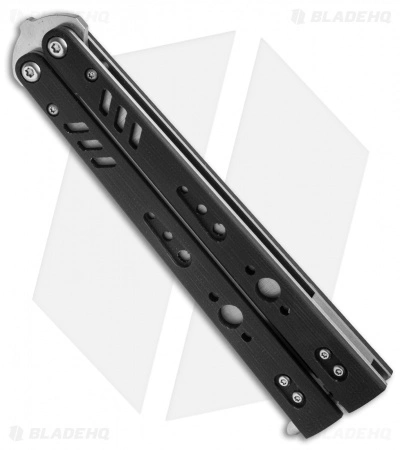 BRS Replicant Balisong Butterfly Knife Black G-10 (4.5" Stonewash) - Image 3
