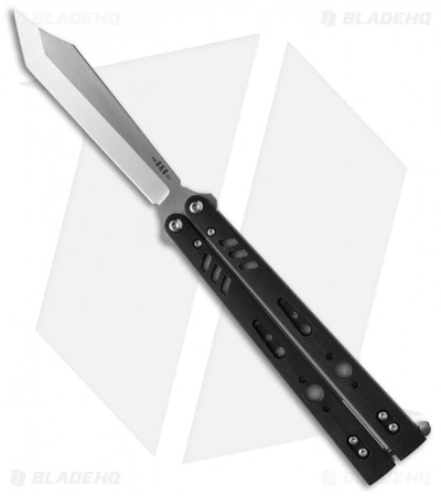 BRS Replicant Balisong Butterfly Knife Black G-10 (4.5" Stonewash) - Image 2