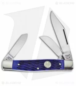 Buck Creek Big Diamond Pocket Knife 4.25" Blue Pick Bone