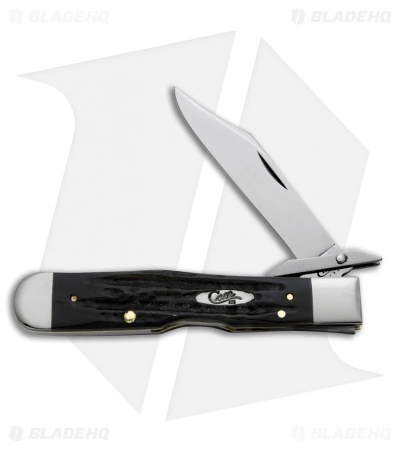 Case Cutlery Case Cheetah Pocket Knife 4.375" Black Buffalo Horn (BH111 1/2L SS) 65013