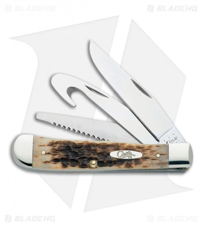 Case Cutlery Case Hunter Trapper Pocket Knife 4.125" Amber Bone (6354GS SS) 00149