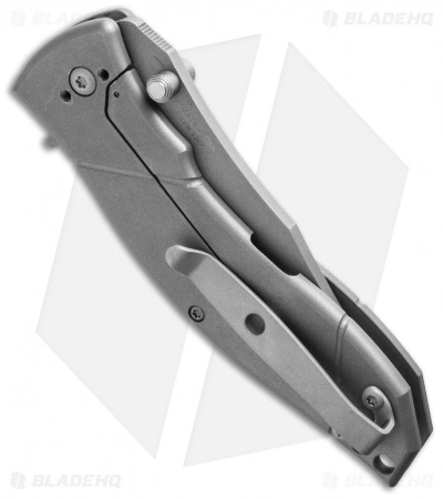 Combative Edge Draco D1 Spring Assisted Knife Gray (3.5" Bead Blast Serr) - Image 3