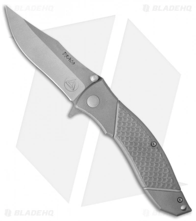 Combative Edge Draco D1 Spring Assisted Knife Gray (3.5" Bead Blast)