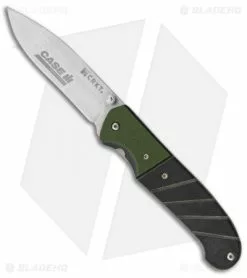 CRKT Ignitor Case Spring Assisted Knife Black/Green G-10 (3.38" Satin) 6850CIH
