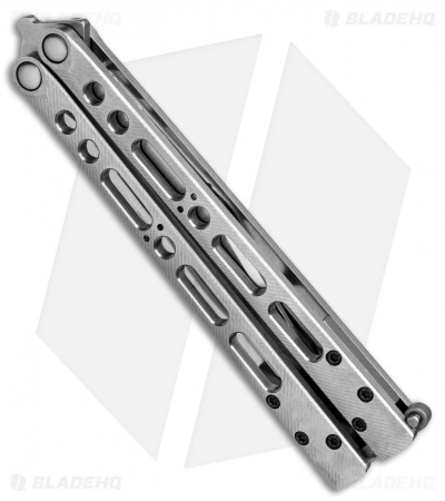 Geof Dumas Original Knives Geof Dumas Rotten EX10 Balisong Butterfly Knife Titanium W/Swedge (4.25" Satin) - Image 2