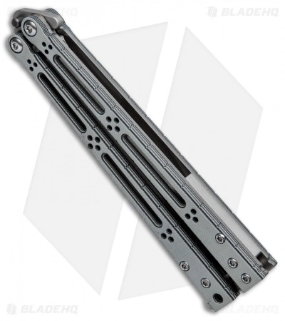 Hom Design Basilisk-R Balisong Butterfly Knife Gray/Black G10 (Bead Blast) - Image 3